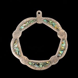 Taxco 925 Sterling Silver Abalone Artisan Round Pendant